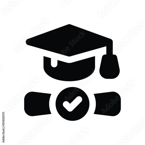 degree glyph icon. Strong and solid vector icon for websites, mobile interfaces, presentations, and visual branding. High quality and easy to edit.