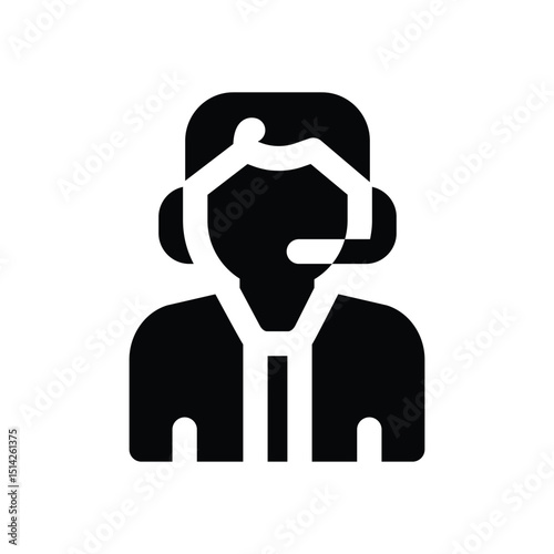 moderator glyph icon. Strong and solid vector icon for websites, mobile interfaces, presentations, and visual branding. High quality and easy to edit.