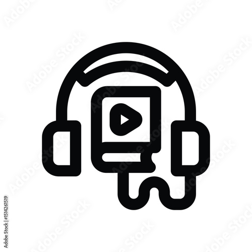 audio book line icon. Clean and minimalist vector icon for websites, mobile apps, presentations, and logos. Fully scalable and customizable for any project.