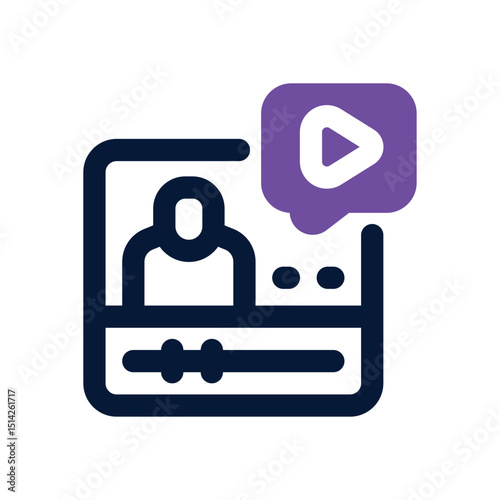 video tutorial duotone icon. Sleek and modern vector icon for websites, mobile apps, marketing materials, and corporate design. Fully scalable and ready to use.