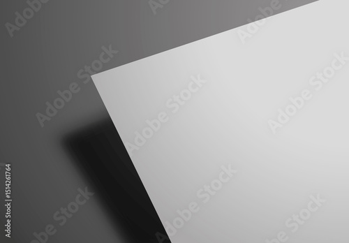3D rendering of the blank corner of business printing is isolated on minimal dark grey background, for brand identity mockup, namecard showcase, poster, logo, invitation poster or flyer presentation.