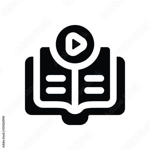 audiobook glyph icon. Strong and solid vector icon for websites, mobile interfaces, presentations, and visual branding. High quality and easy to edit.