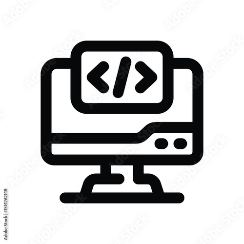 coding line icon. Clean and minimalist vector icon for websites, mobile apps, presentations, and logos. Fully scalable and customizable for any project.