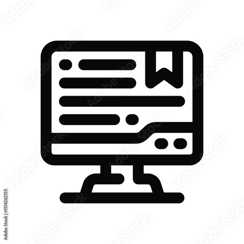 bookmark line icon. Clean and minimalist vector icon for websites, mobile apps, presentations, and logos. Fully scalable and customizable for any project.