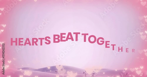 Heart beat together with stylish font and solid background