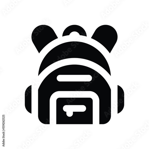 school bag glyph icon. Strong and solid vector icon for websites, mobile interfaces, presentations, and visual branding. High quality and easy to edit.