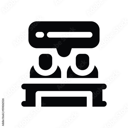 discussion glyph icon. Strong and solid vector icon for websites, mobile interfaces, presentations, and visual branding. High quality and easy to edit.