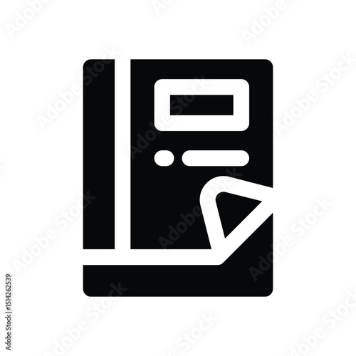 paperback glyph icon. Strong and solid vector icon for websites, mobile interfaces, presentations, and visual branding. High quality and easy to edit.