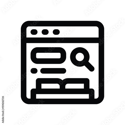 search line icon. Clean and minimalist vector icon for websites, mobile apps, presentations, and logos. Fully scalable and customizable for any project.