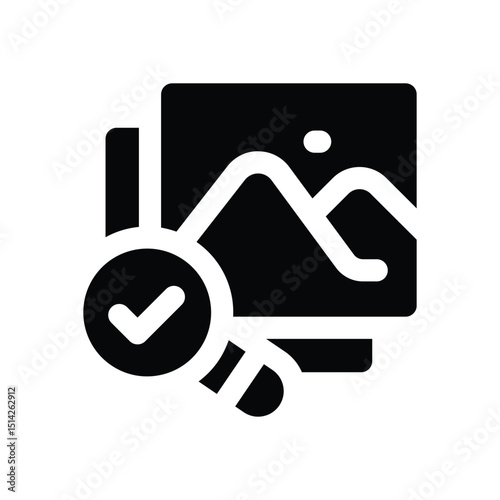 picture glyph icon. Strong and solid vector icon for websites, mobile interfaces, presentations, and visual branding. High quality and easy to edit.