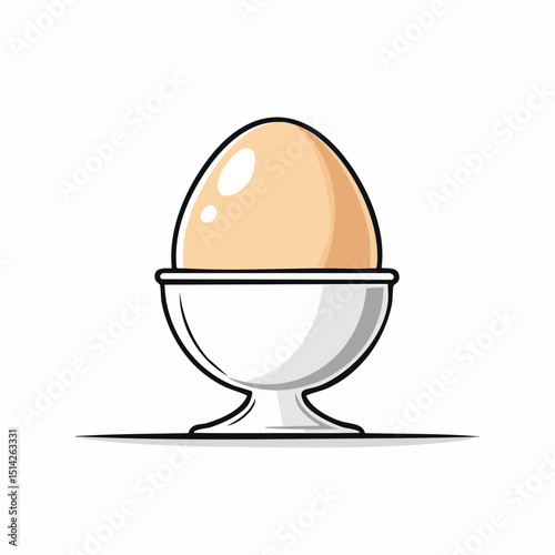 Modern egg and cup combo drawn simply, ideal for breakfast visuals or packaging.