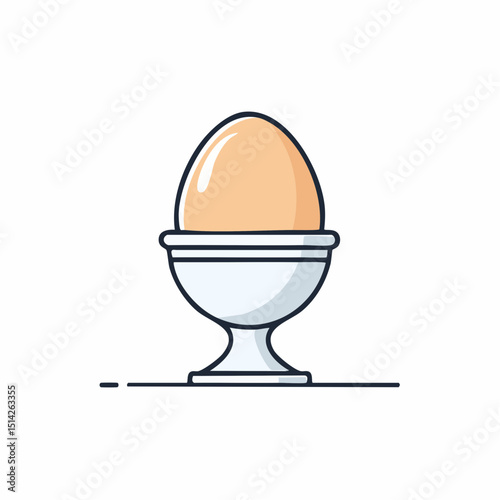Modern egg and cup combo drawn simply, ideal for breakfast visuals or packaging.