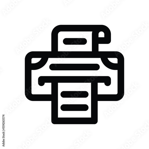 printer line icon. Clean and minimalist vector icon for websites, mobile apps, presentations, and logos. Fully scalable and customizable for any project.