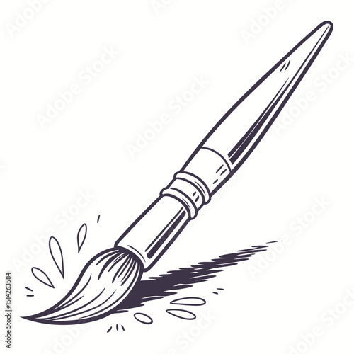 Hand drawn paintbrush artistic tool design element