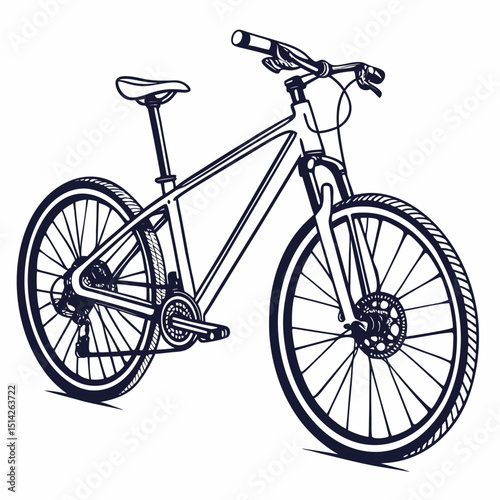 Hand drawn mountain bike illustration sport bicycle cycling adventure