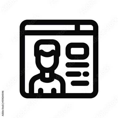 profile line icon. Clean and minimalist vector icon for websites, mobile apps, presentations, and logos. Fully scalable and customizable for any project.