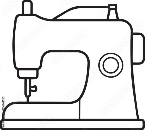 sewing machine line art vector illustration