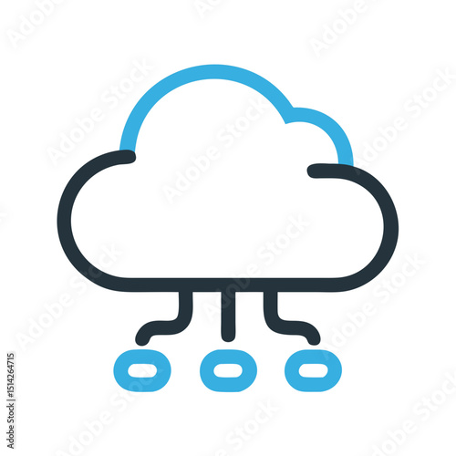 Professional cloud computing network icon isolated on white background