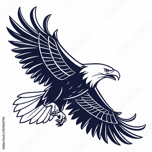 Majestic bald eagle in flight powerful wings soaring high freedom bird of prey