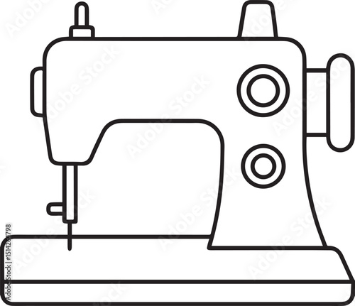 sewing machine line art vector illustration