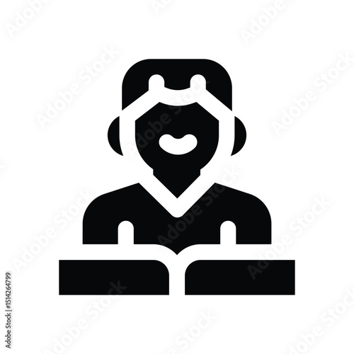 study glyph icon. Strong and solid vector icon for websites, mobile interfaces, presentations, and visual branding. High quality and easy to edit.