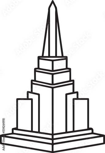 Skyscraper line art vector illustration