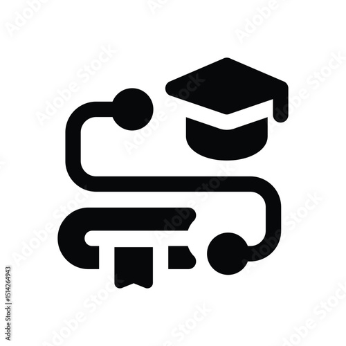 study tracking glyph icon. Strong and solid vector icon for websites, mobile interfaces, presentations, and visual branding. High quality and easy to edit.
