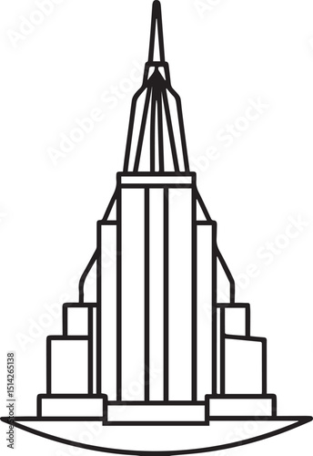 Skyscraper line art vector illustration
