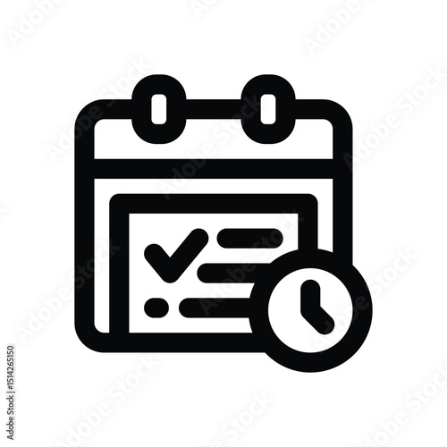 deadline line icon. Clean and minimalist vector icon for websites, mobile apps, presentations, and logos. Fully scalable and customizable for any project.