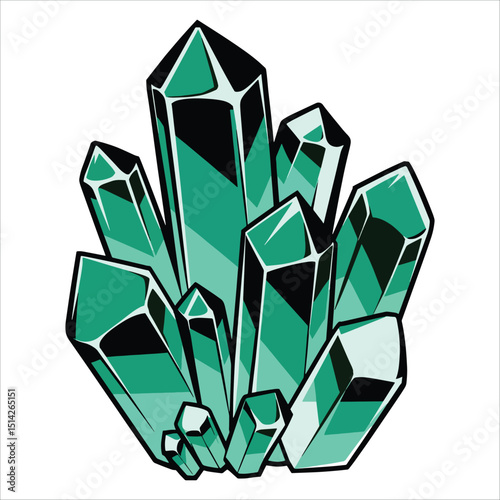 Elegant jade gemstones vector illustration. Ideal for gemology, accessories, and high end decor.