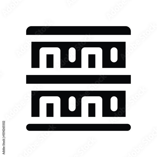 motel glyph icon. Strong and solid vector icon for websites, mobile interfaces, presentations, and visual branding. High quality and easy to edit.