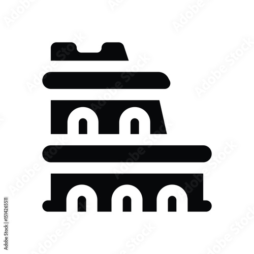 colloseum glyph icon. Strong and solid vector icon for websites, mobile interfaces, presentations, and visual branding. High quality and easy to edit.