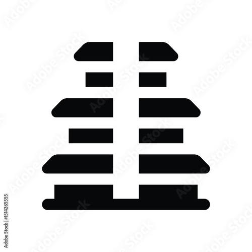 landmark glyph icon. Strong and solid vector icon for websites, mobile interfaces, presentations, and visual branding. High quality and easy to edit.