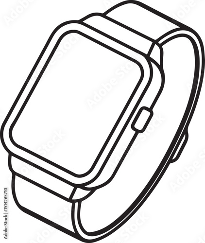 Smart Watch line art vector illustration	