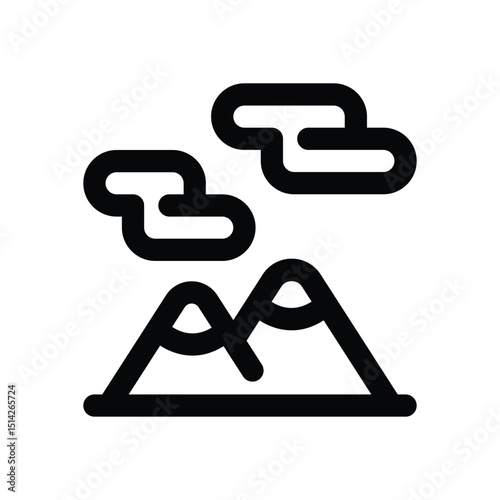 mountain line icon. Clean and minimalist vector icon for websites, mobile apps, presentations, and logos. Fully scalable and customizable for any project.