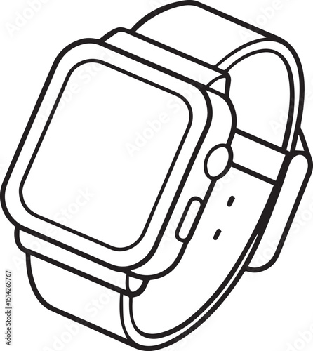 Smart Watch line art vector illustration	