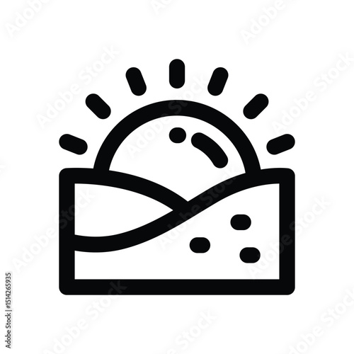 sunset line icon. Clean and minimalist vector icon for websites, mobile apps, presentations, and logos. Fully scalable and customizable for any project.