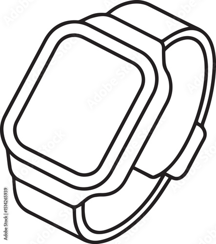 Smart Watch line art vector illustration	