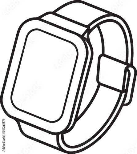 Smart Watch line art vector illustration	