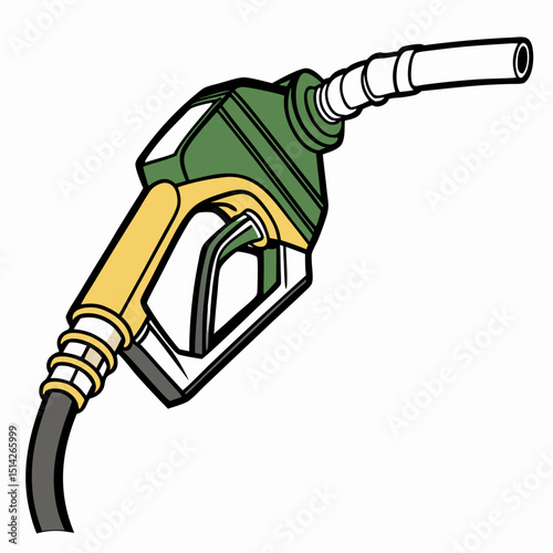 Fuel nozzle gas pump cartoon illustration design element