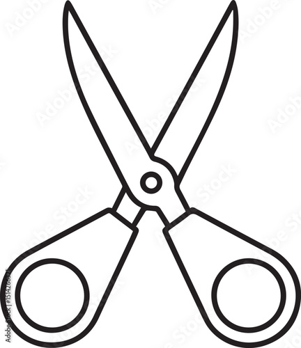 scissors line art vector illustration	