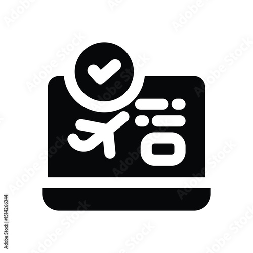 online booking glyph icon. Strong and solid vector icon for websites, mobile interfaces, presentations, and visual branding. High quality and easy to edit.