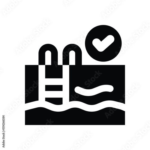 swimming pool glyph icon. Strong and solid vector icon for websites, mobile interfaces, presentations, and visual branding. High quality and easy to edit.