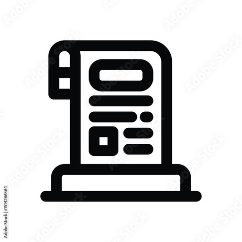receipt line icon. Clean and minimalist vector icon for websites, mobile apps, presentations, and logos. Fully scalable and customizable for any project.