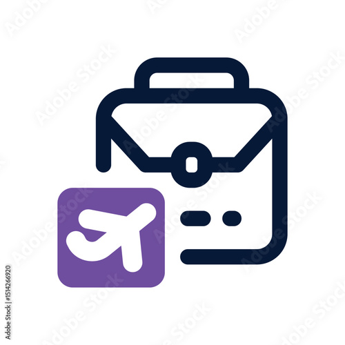 business trip duotone icon. Sleek and modern vector icon for websites, mobile apps, marketing materials, and corporate design. Fully scalable and ready to use.