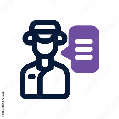 officer duotone icon. Sleek and modern vector icon for websites, mobile apps, marketing materials, and corporate design. Fully scalable and ready to use.