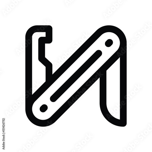 utility knife glyph icon. Strong and solid vector icon for websites, mobile interfaces, presentations, and visual branding. High quality and easy to edit.