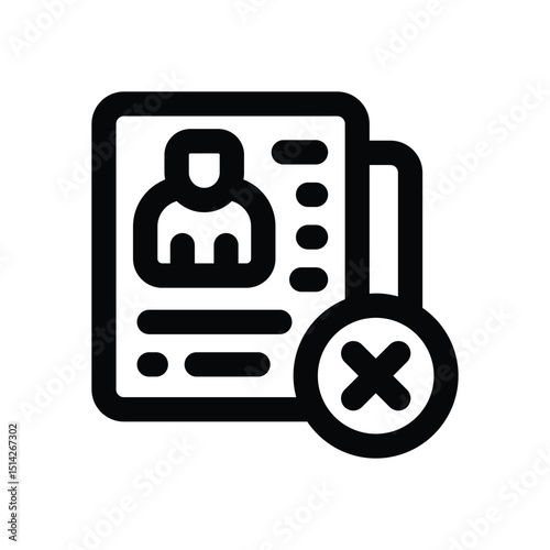 denied glyph icon. Strong and solid vector icon for websites, mobile interfaces, presentations, and visual branding. High quality and easy to edit.