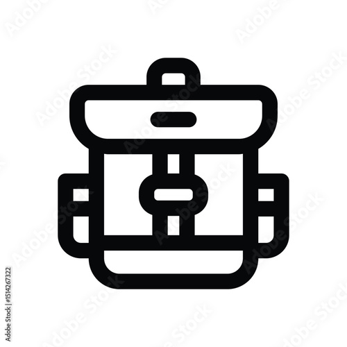 backpack glyph icon. Strong and solid vector icon for websites, mobile interfaces, presentations, and visual branding. High quality and easy to edit.