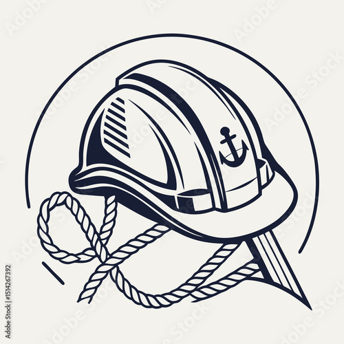 Nautical hard hat anchor rope design safety maritime construction
